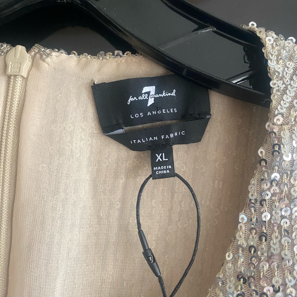 NWOT 7 for All Mankind Silver Sequin Cocktail Dress. Size X-Large - Picture 11 of 14